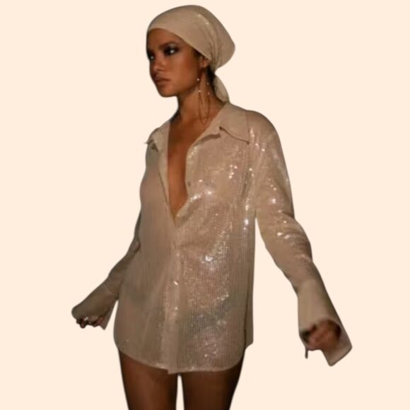 Rat Boa Celine Sequin Shirt - Picture 1 of 9